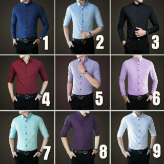 Sơ mi nam S391 chất lụa thái mềm mịn, phom slim fit