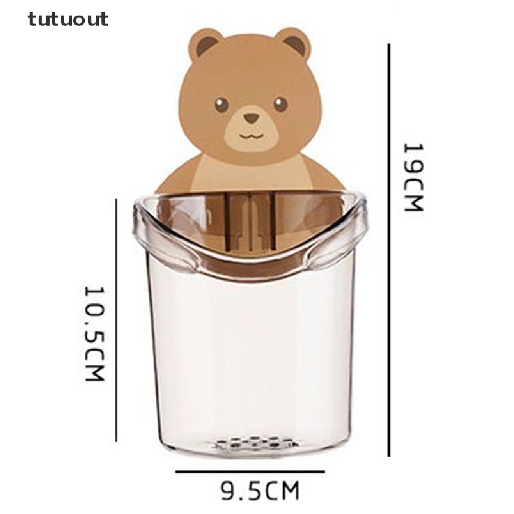 Giá Đỡ Bàn Chải Đánh Răng / Cốc Súc Miệng Gắn Tường Hình Gấu Teddy Dành Cho
