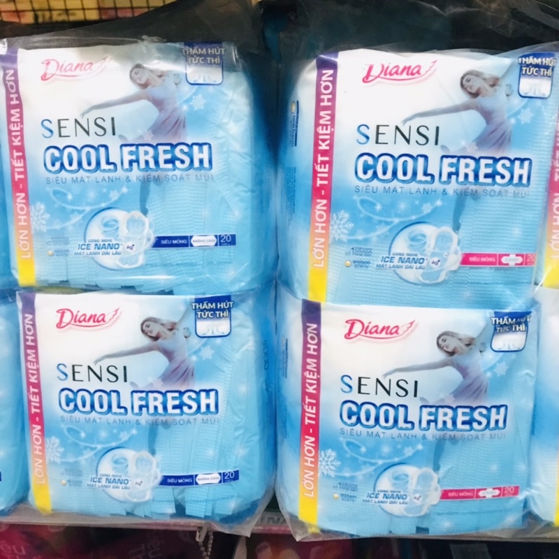 (Tặng 2 miếng) Băng vệ sinh Siêu Mỏng 20 Miếng DIANA Sensi Cool Fresh