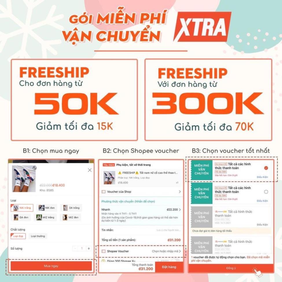 ⚠️ FREESHIP⚠️ Tất vớ nam nữ cổ cao thể thao thời trang cao cấp