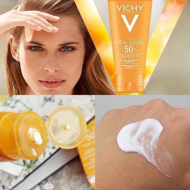 {Rẻ Vô Địch} Kem Chống Nắng Không Gây Nhờn Rít Không Màu SPF50 Vichy Capital Soleil (50ml)