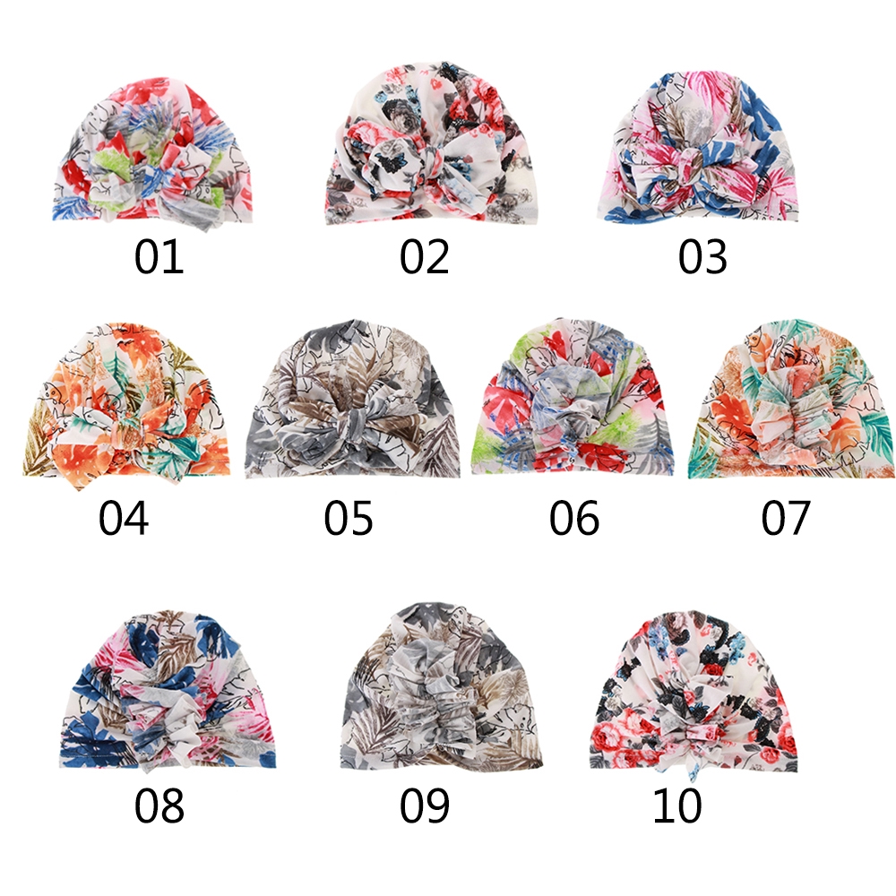 Mũ Turban Thắt Nơ Chất Liệu Cotton Mềm Co Giãn Cho Bé Trai Và Gái