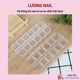 Khay đựng đá phụ kiện nail-hộp đựng charm nail 12 ô nhỏ nhất có nắp bật