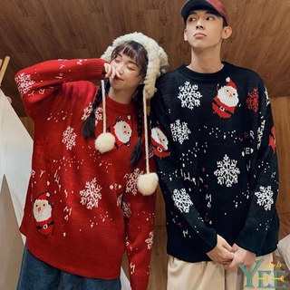 Áo Len Tay Dài In Hình Ông Già Noel Trẻ Trung Cho Cặp Đôi