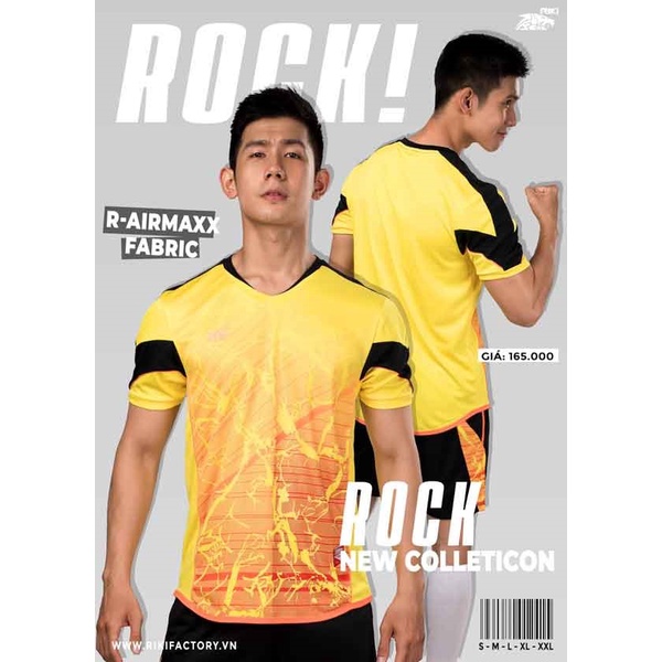 Bộ quần áo bóng đá không logo RIKI ROCK, vải mè kim cao cấp - ViKi Sport