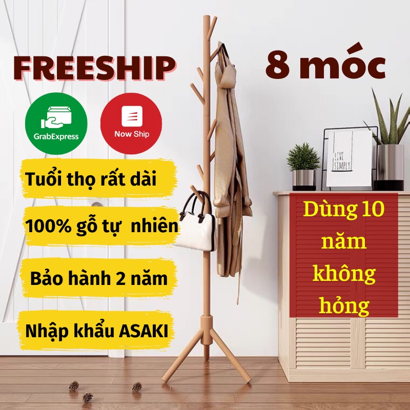 Giá Treo Quần Áo, Cây Treo Bằng Gỗ Dáng Đứng Kiểu Dáng Hàn Quốc - GIA DỤNG TRẦN PHÚ