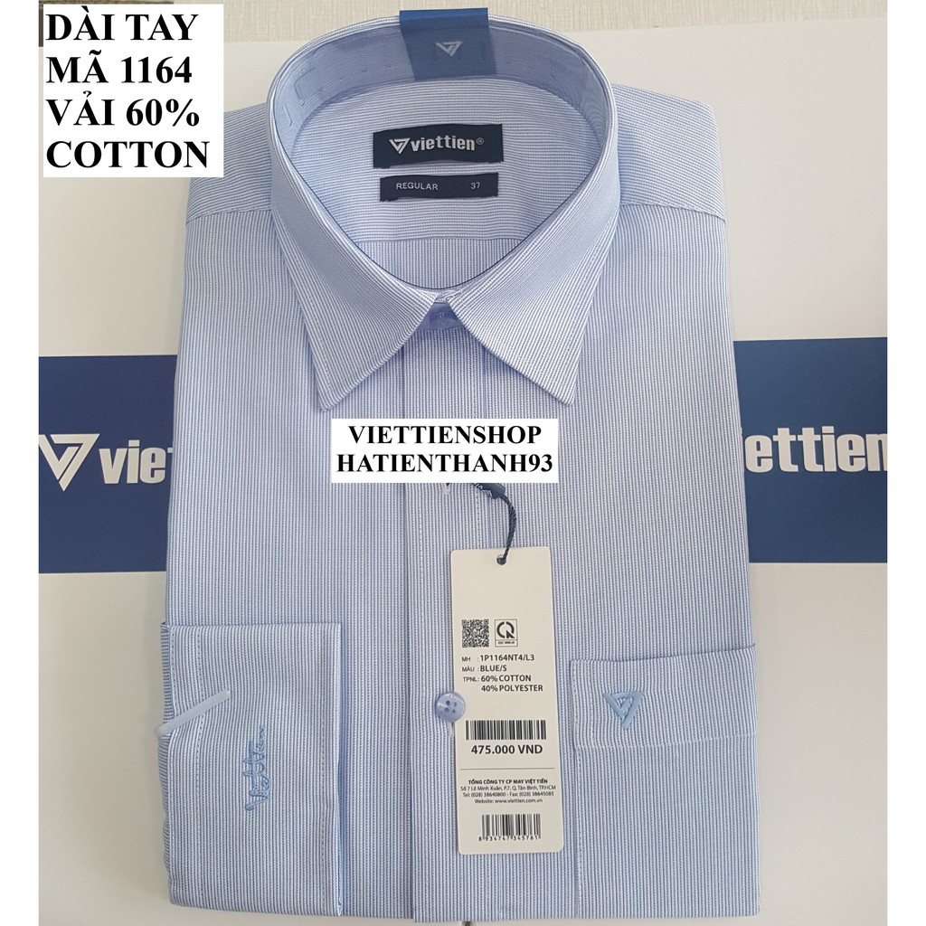 (1164 SL) ÁO SƠ MI VIỆT TIẾN DÀI TAY KẺ SỌC