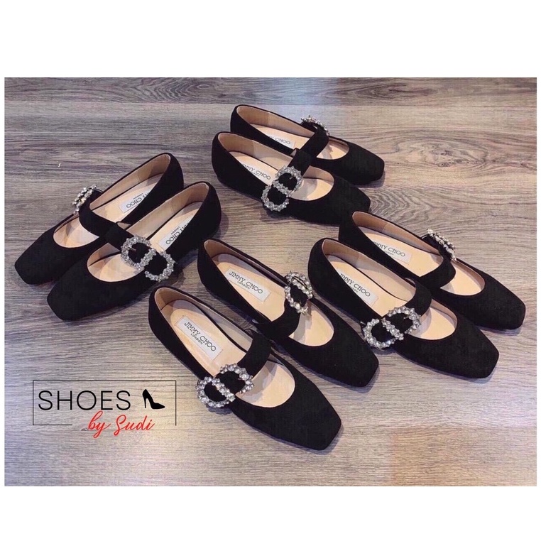 Giày bệt vải nhung SUDI-SHOES-SD015_BAF đính đá siêu sang chảnh