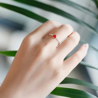 Bộ trang sức bạc Trái tim đỏ