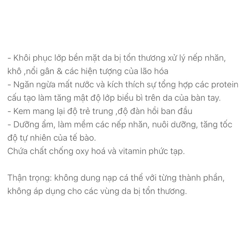 Kem giảm gân tay chống lão hoá da tay - Kem trẻ hoá giảm nhăn da tay