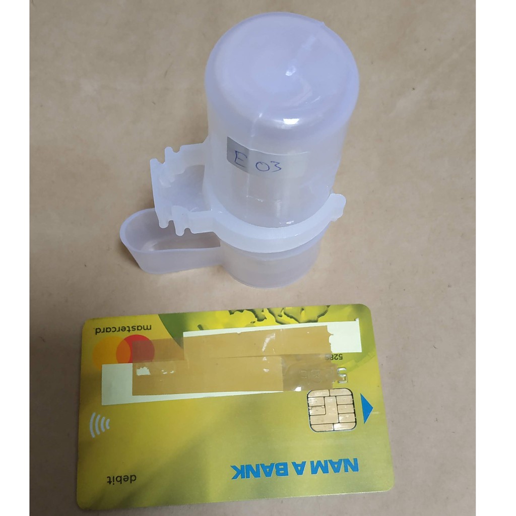 E03 - 10 cái ống nước cho chim mào, chòe, nhựa zin đục dày, mẫu số 3
