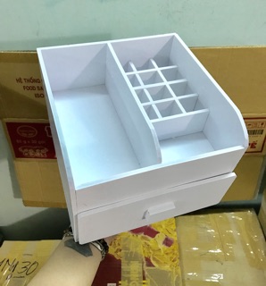 Khay đựng mỹ phẩm mini size 25cm màu trắng siêu gọn