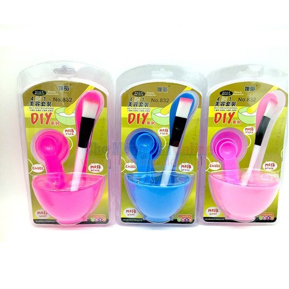 Bộ Bát Trộn Mặt Nạ, Que Trộn Mặt Nạ, Cọ Quét Đắp Mặt Nạ  - Dụng Cụ Làm Mask  Kèm Thìa Và Cọ Quét 6in1 Tiện Ích