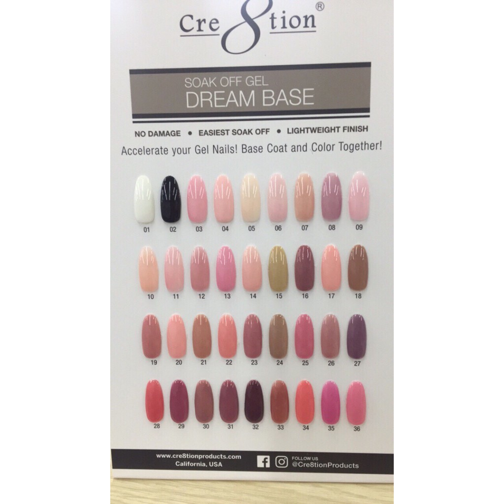 Sơn gel Dream Base Cre8tion ( Sơn gel thạch) 250k/chai