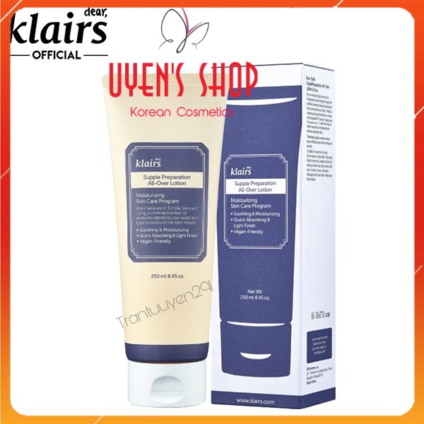 Sữa dưỡng Klairs Supple Preparation All Over Lotion 250ml