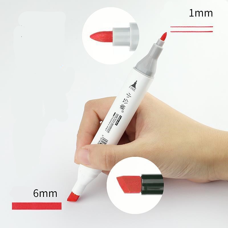 Bút Marker 2 đầu nội địa trung chuyên dùng để vẽ tranh tô màu chất lượng cao chuyên nghiệp