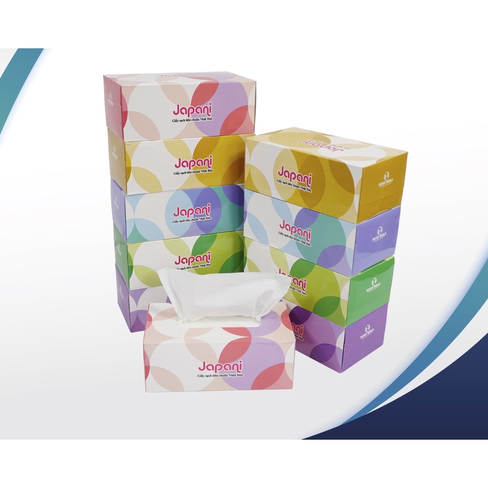 Combo 5-10 hộp khăn giấy rút để bàn 180 tờ JAPANI SILK - 100% Bột giấy nguyên sinh | JPS180