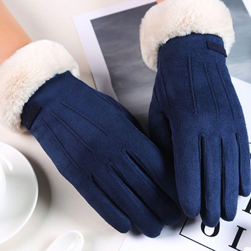 Găng Tay Nhung Dày Hở Ngón Chống Gió Mùa Thu Đông