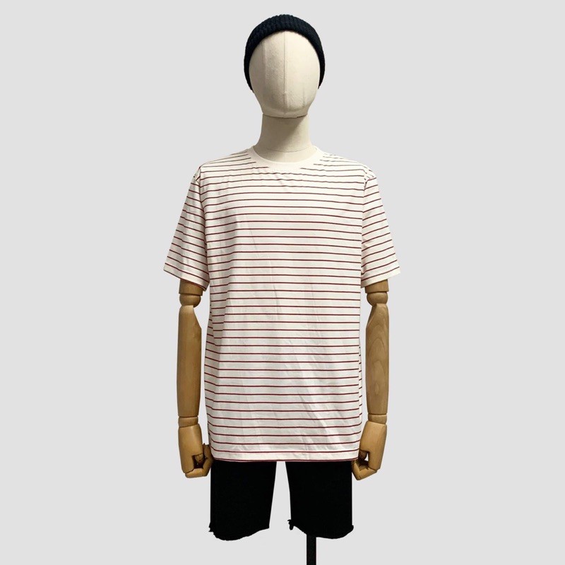 #336 Áo thun sọc đỏ kem