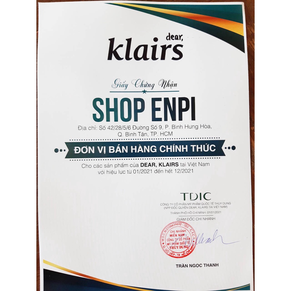 Nước cân bằng Klairs Supple Preparation Toner