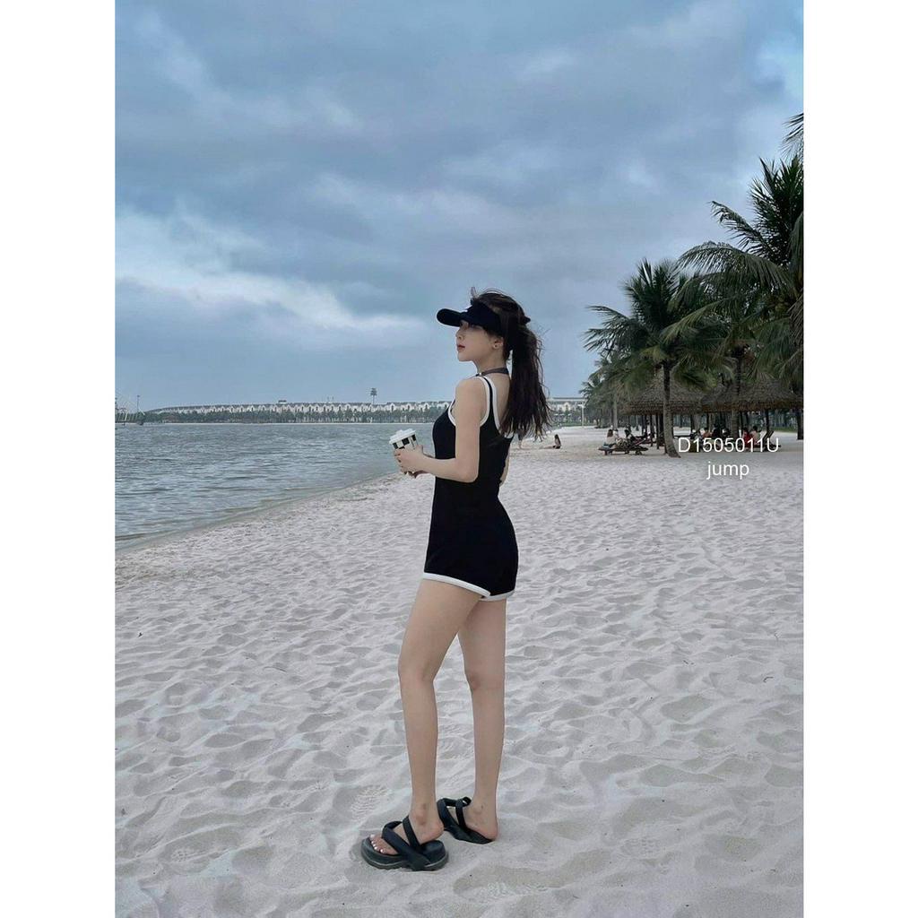 Jump short kiểu phối viền 2 dây đi biển hàng đẹp!