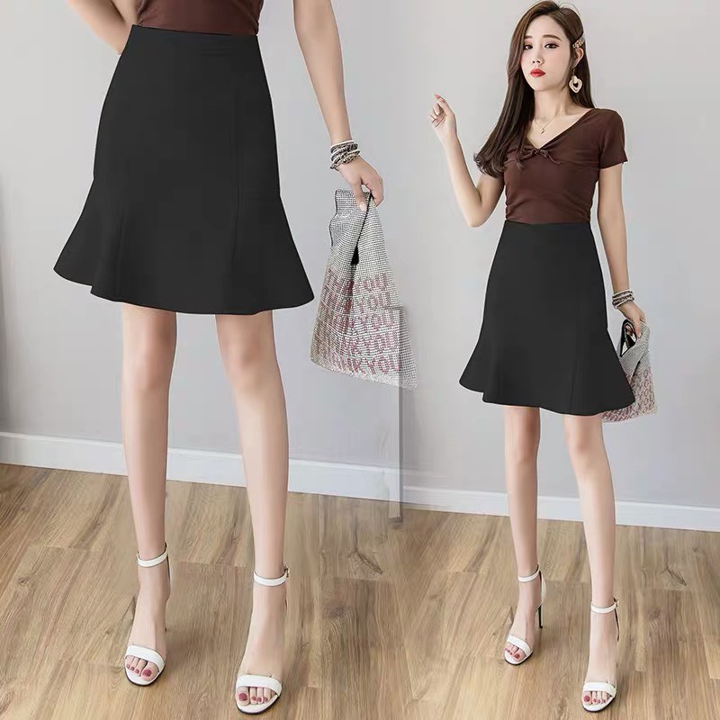 Chân Váy Đuôi Cá Chân Váy Công Sở Phối Bèo 2 bên d50cm