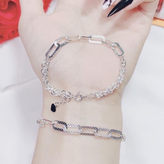Lắc tay Bạc nữ. Kiểu dáng dây phụng mix xích phay mới lạ độc đáo Xinh lắm luôn ạ Mainomi Shop Bạc Xinh