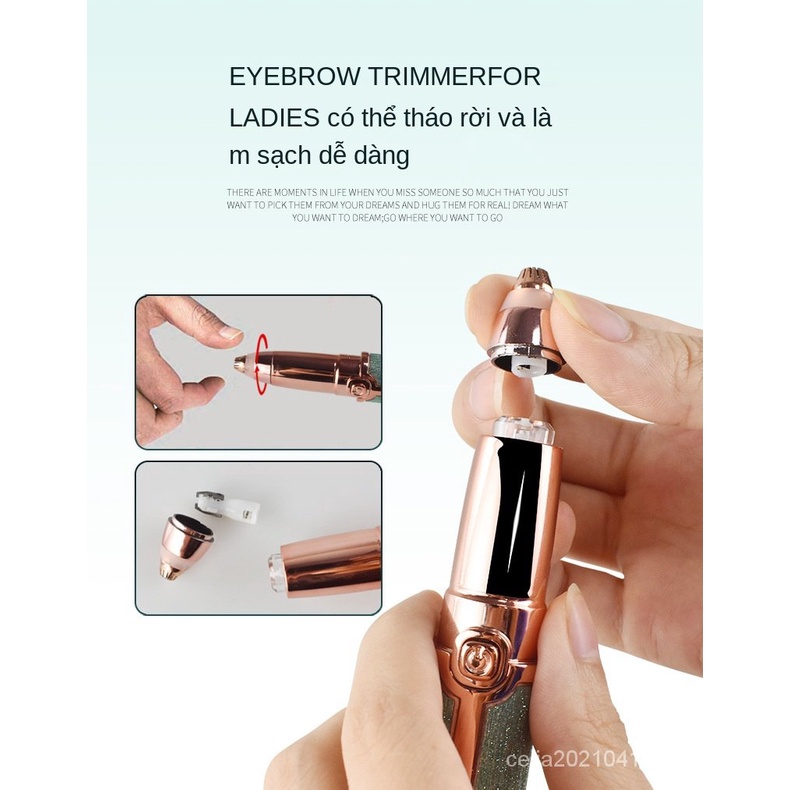 [Hàng mới về] Máy tỉa lông mày thiết kế hình son môi tiện lợi cho nữ