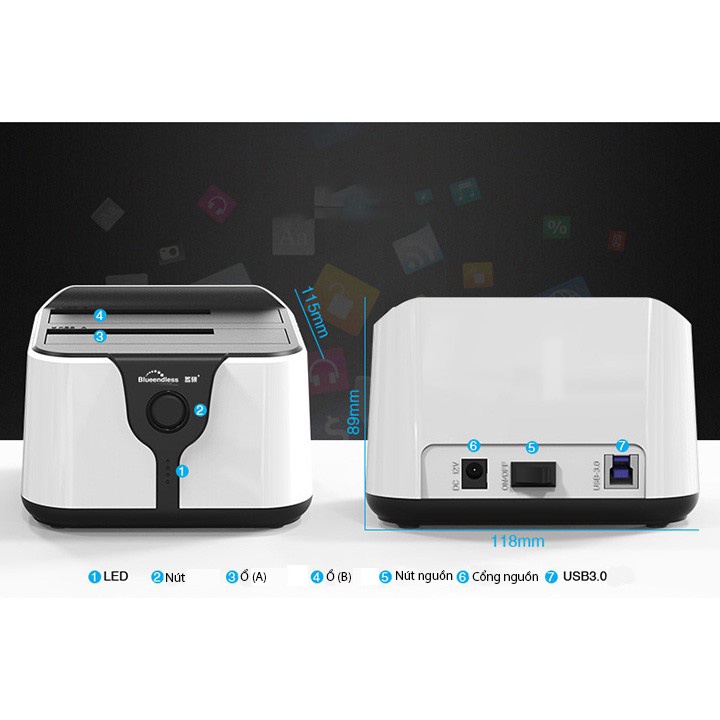 Dock ổ cứng SATA USB3.0 Blueendless HD05 - DK01