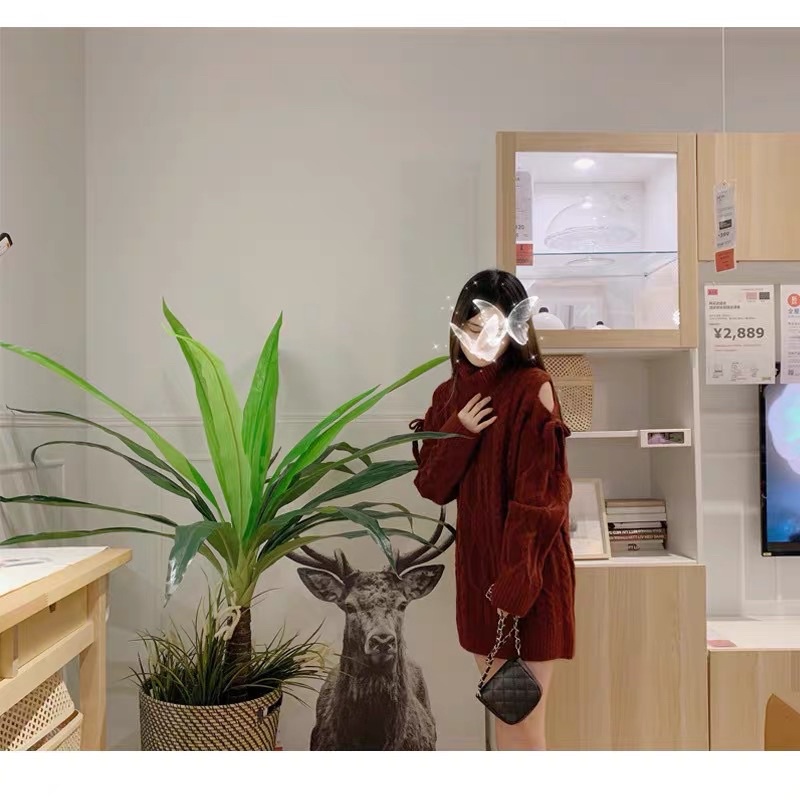 A09Áo len cao cổ ulzzang đỏ|trắng|hồng hở vai christmas thắt nơ bánh bèo nữ tính siu xinh CÓ ẢNH THẬT
