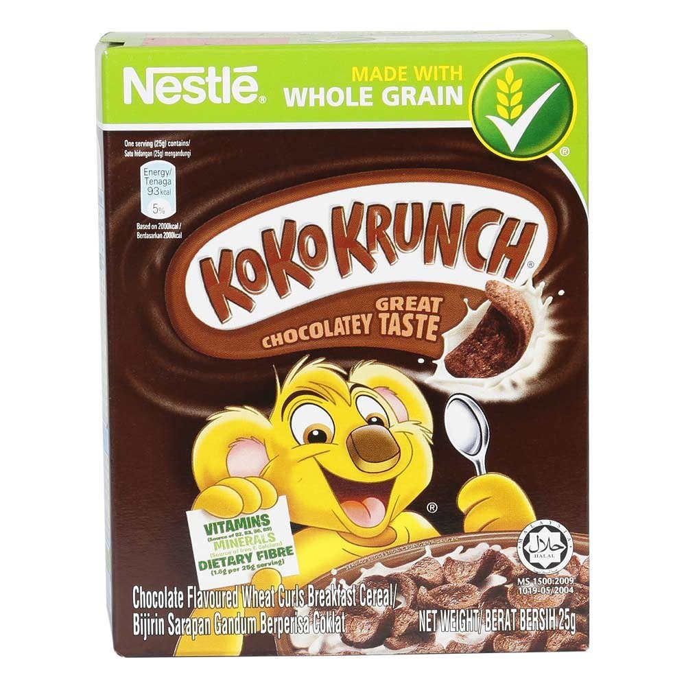 Lốc 2 hộp Ngũ cốc ăn sáng Koko Krunch vị sô cô la Nestlé 25G