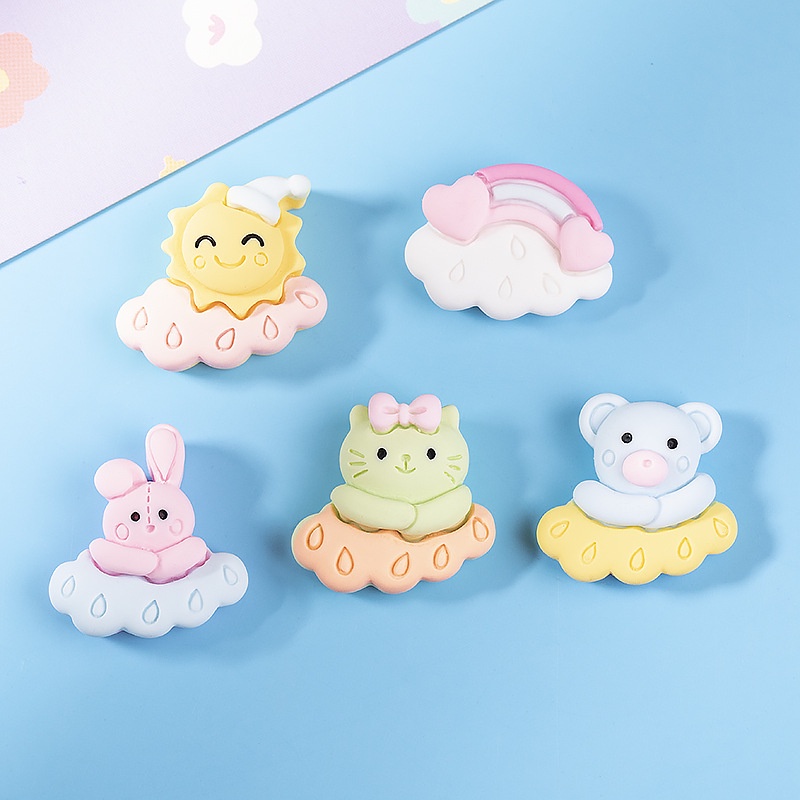 Set 10 đám mây hoạt hình xinh xắn phụ kiện làm kẹp tóc