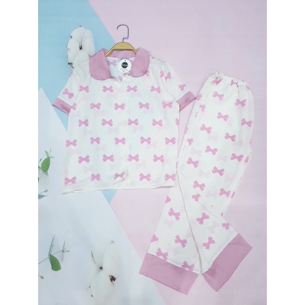 Bộ đồ Pijama lụa Latin - quần dài, cộc tay Quảng Châu