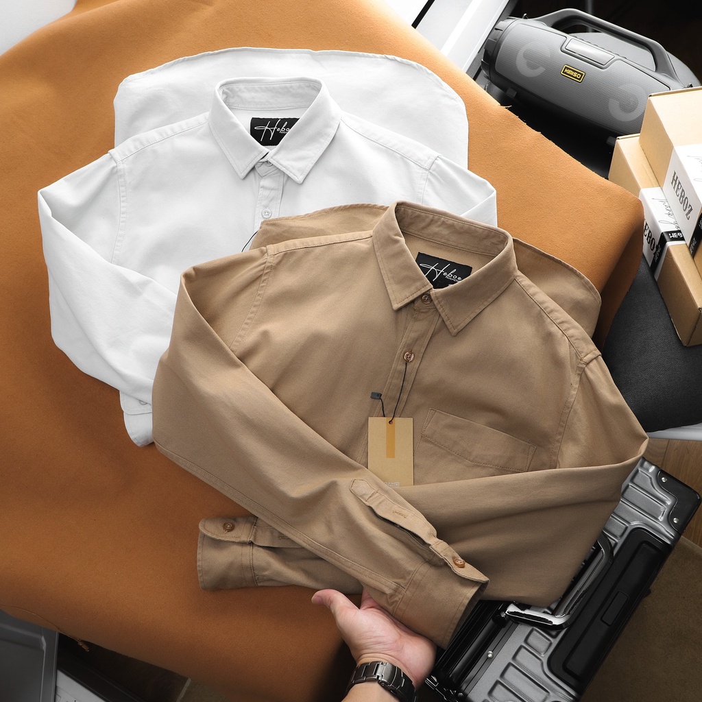 Sơ mi nam kaki dài tay HEBOZ, form slimfit mang phong cách trẻ trung năng động 5 màu - 00001129