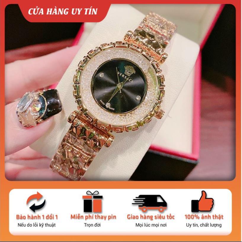 Đồng hồ nữ đẹp versace dây thép không gỉ, thẻ bảo hành 12 tháng - Dongho.versace