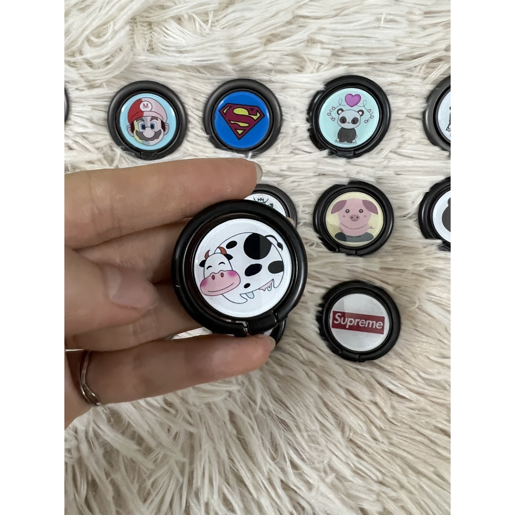 Dán rin iRing in hình cute tròn Xoay giúp chống điện thoại xem phim - Có thể dán trực tiếp vào lưng máy hoặc ốp lưng