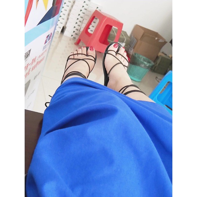 Giày Sandal Buộc Dây BLQ Phong Cách Ulzzang Hàn Quốc