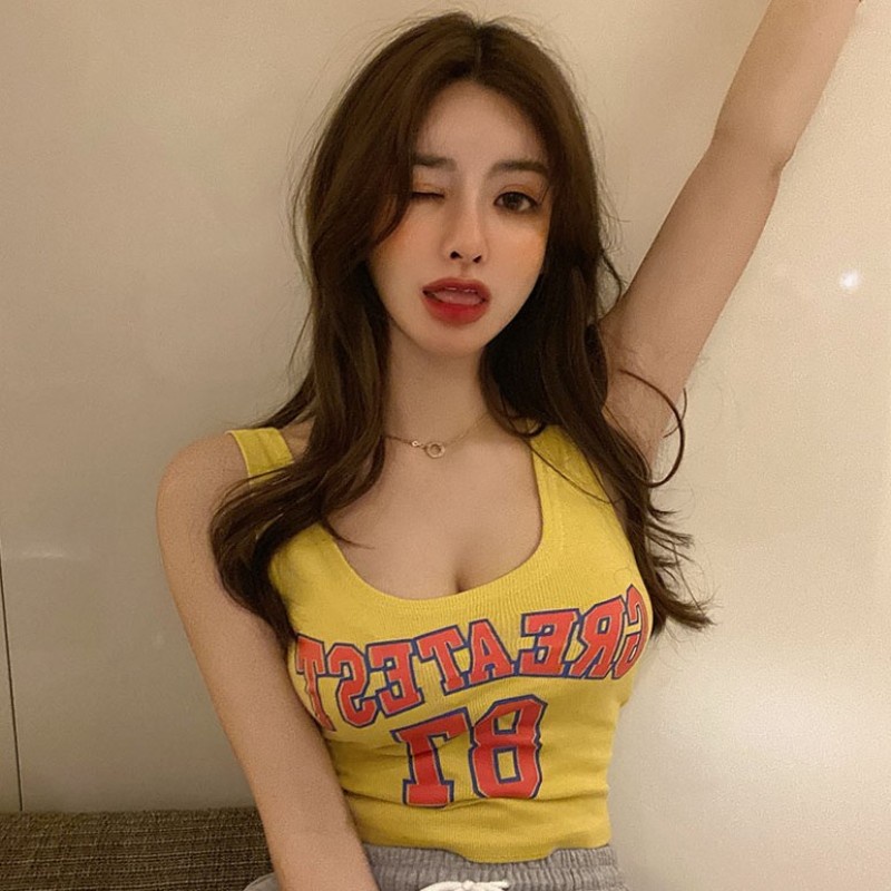 Áo Hai Dây In Chữ Quyến Rũ Thời Trang Mùa Hè Dễ Phối Đồ Cho Nữ