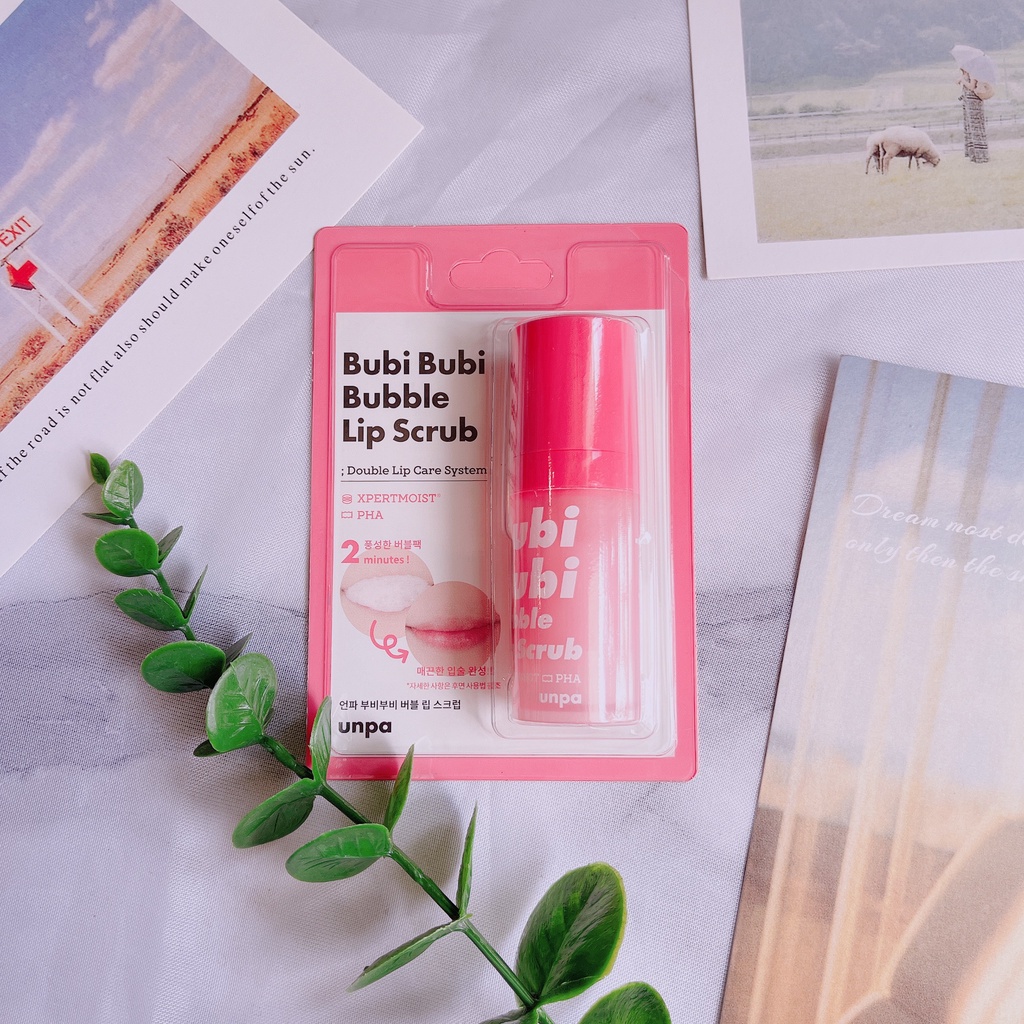 Tẩy tế bào chết môi Bubibubi Unpa Bubble Lip Scrub sủi bọt 10gr