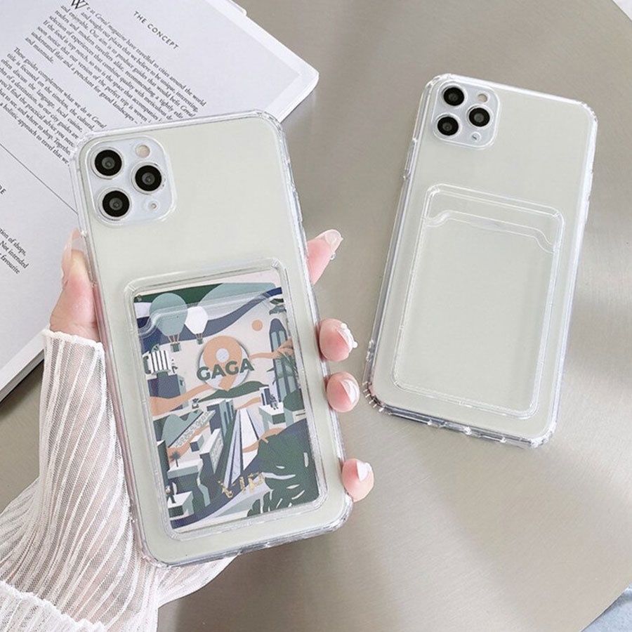 Ốp Điện Thoại TPU Mềm Trong Suốt Có Ngăn Đựng Thẻ Mới Cho Xiaomi Mi 11T 10T 9T 11 12 Lite Poco M3 M4 M5 F4 F3 X3 X4 Redmi Note 7 8 9 10 11 12 Pro 12S 11S 10S 9S  9A 9C 10C 12C