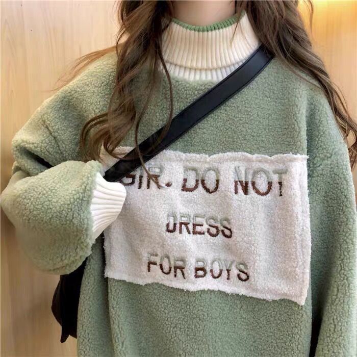 Áo sweater dệt kim dáng rộng phong cách Hàn Quốc cổ đứng trẻ trung dành cho nữ