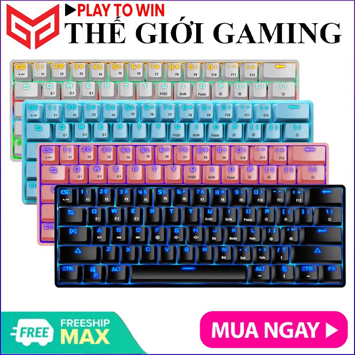 K28 RGB - Bàn phím cơ gaming không dây Bluetooth K28 Led RGB 61 phím dùng cho điện thoại / Laptop / PC - Chính Hãng