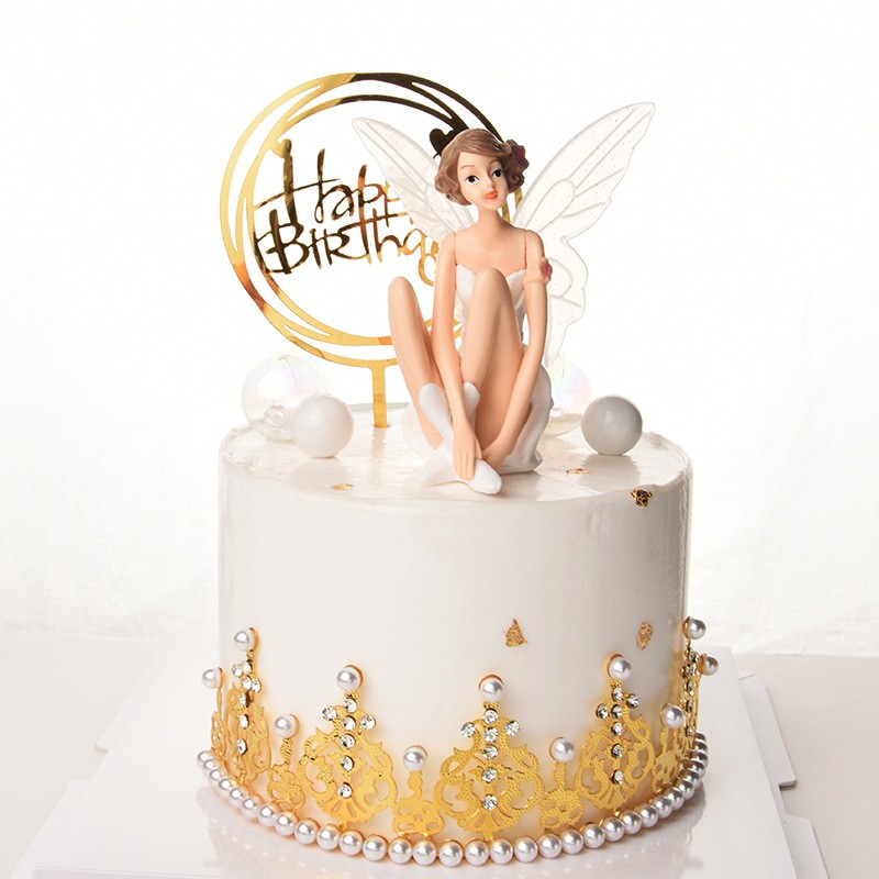 Set 3 Thiên Thần trang trí bánh kem, phụ kiện bánh sinh nhật, đồ trang trí bánh kem sinh nhật, trưng bày