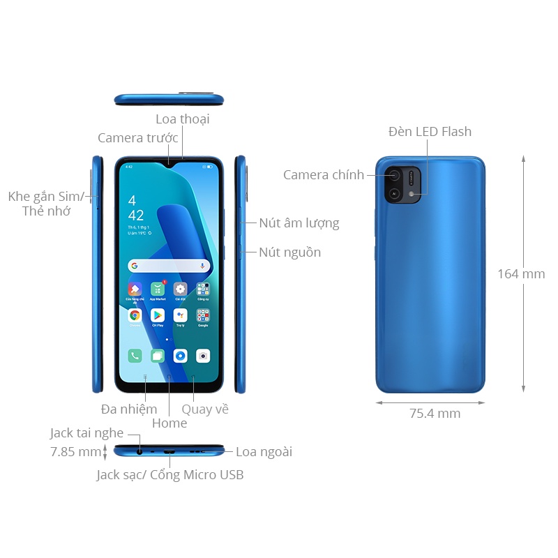 Điện thoại OPPO A16K (4GB-64GB) - Hàng mới 100%, Nguyên seal, Bảo hành 12 tháng