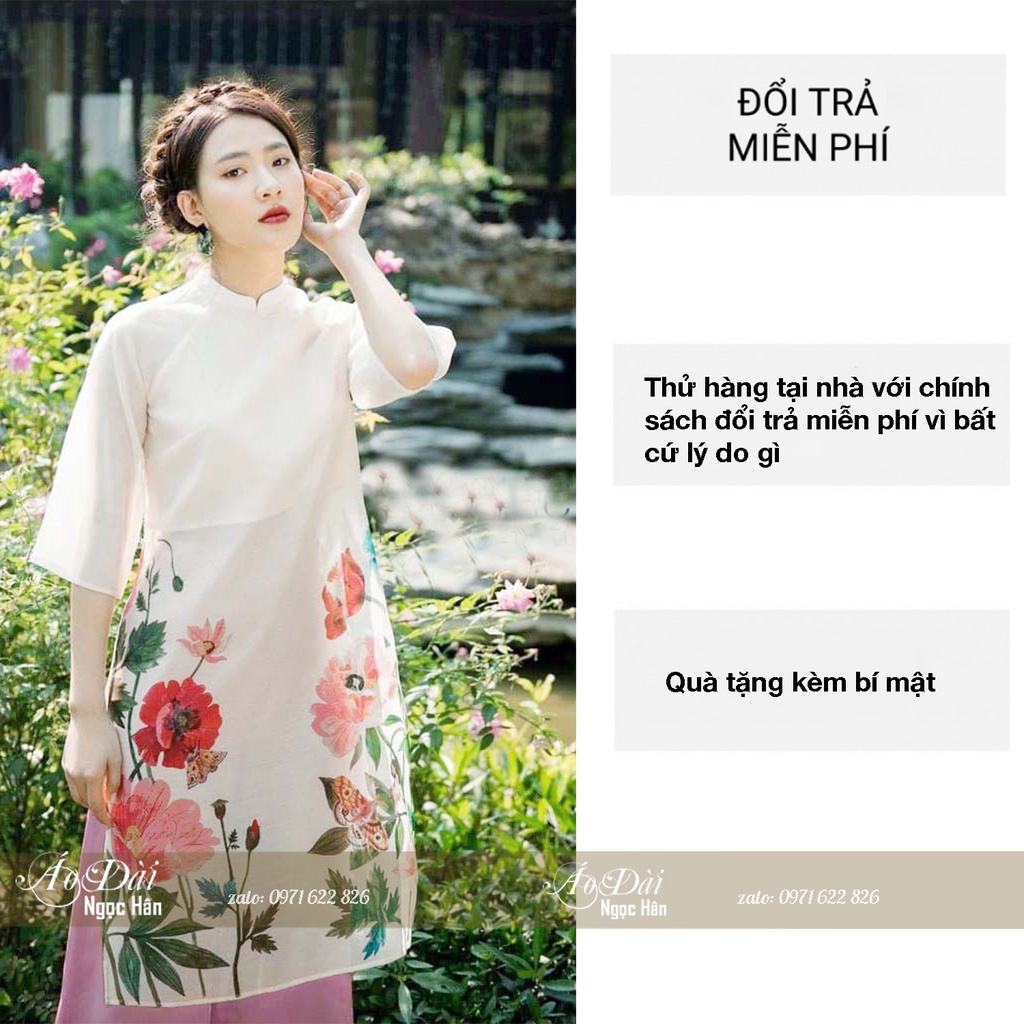 Áo Dài Cách Tân Nữ Dáng Suông Tay Ngắn A03