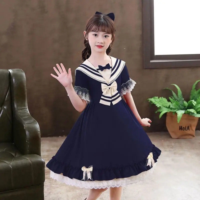 Đầm Công Chúa Tay Ngắn Phong Cách Lolita Phương Tây Thời Trang Mùa Hè Mới Cho Bé Gái