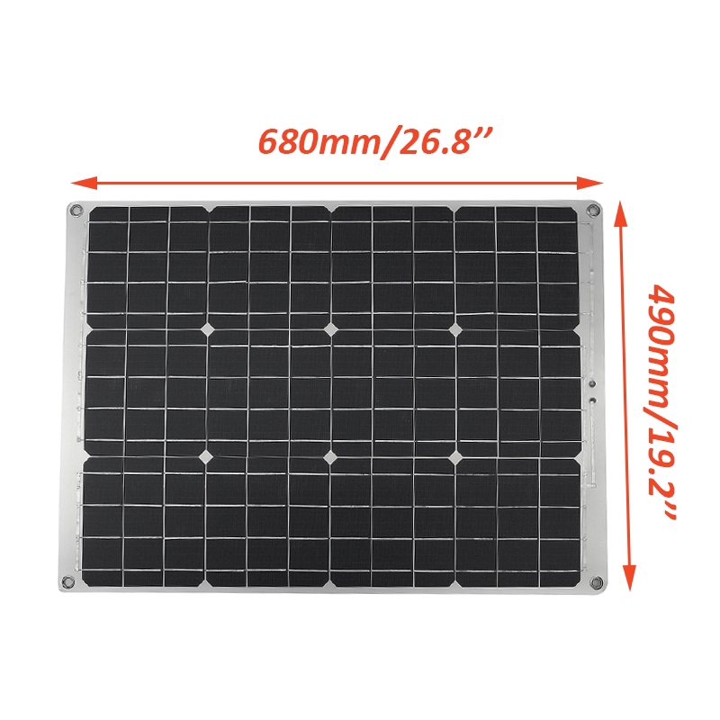 70W 12V Solar Panel Dual 5V USB Effective Batt ery for RV Car Boat Outdoor