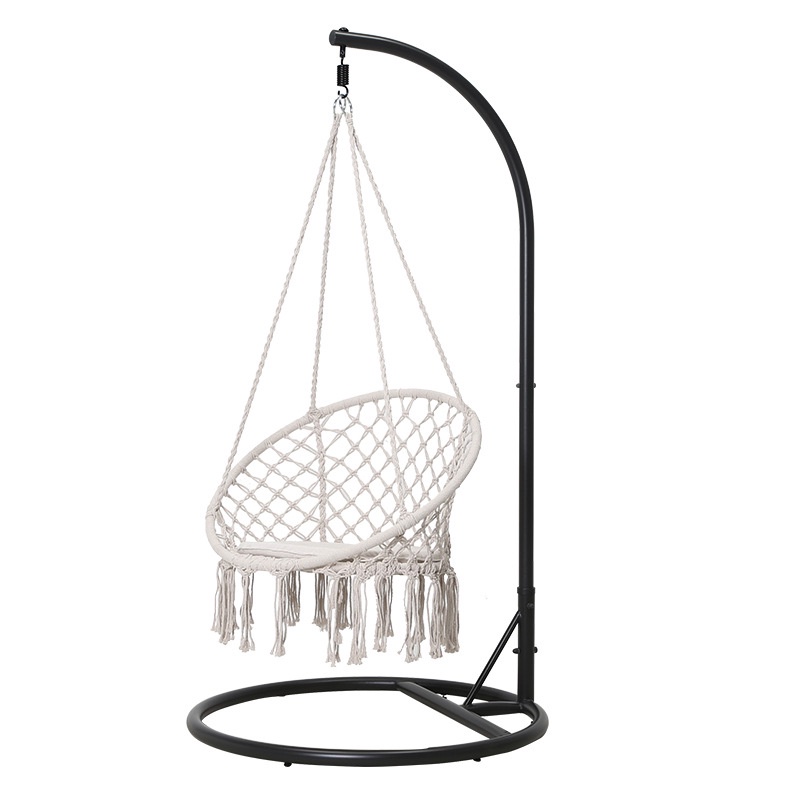 Xich đu Macrame cotton Swing kinh bắc siêu chất mầu kem Trắng- Có Cần treo đi kèm