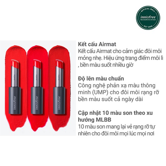 Son lì dạng thỏi innisfree Real Fit Matte Lipstick 3.6g | BigBuy360 - bigbuy360.vn