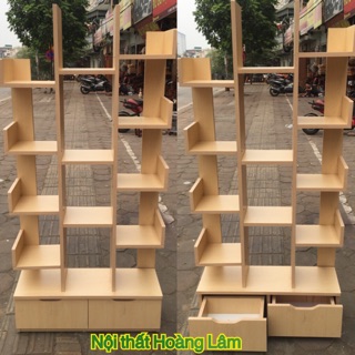Kệ sách hình cây có hai ngăn kéo